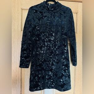 Venus black Velour Mini Dress